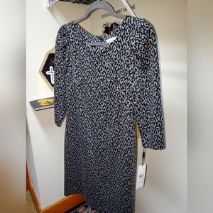 Calvin Klein Women's Three Quarter Puff Sleeve Sheath Dress